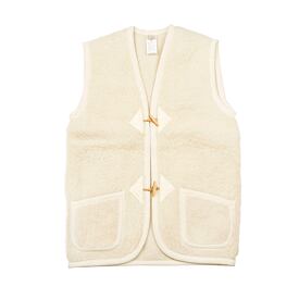 Wool Toggle Tie Vest Natural