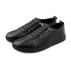 Women's elastic leather sneakers Radana black