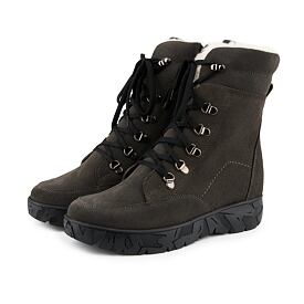 Women's Leather Winter Boots with Sheep Wool Magdalena Gray
