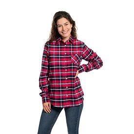 Women's checkered flannel shirt red
