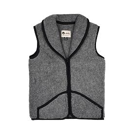 Wool Vest with Collar Dark Grey
