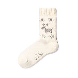 Merino Wool Socks Reindeer Natural