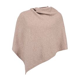 Merino wool poncho with cashmere Lazio brown