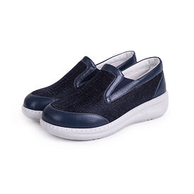 Women's leather ballerina Jolana Blue