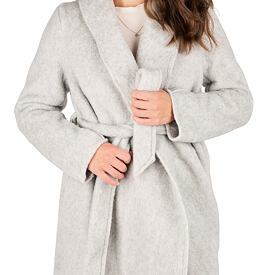 Wrap wool coat light grey
