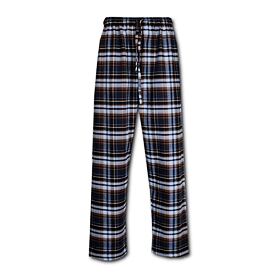 Men's flannel lounge pants, checkered, blue-brown