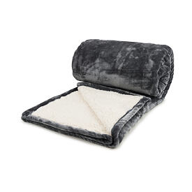 Micro plush blanket light gray