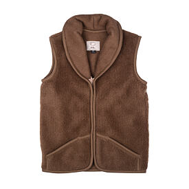 Wool Vest with Collar Brown