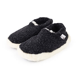 Wool ankle slipper boots Black