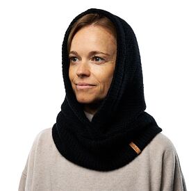 Vlnka Wool Knitted Hood Black