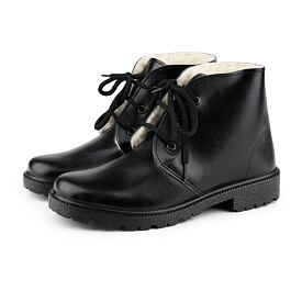 Women's Leather Winter Boots with Sheep Wool Amelie black