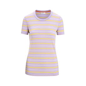 Women's T-shirt Merino Blend Wave SS Tee Stripe Icebreaker Purple Gaze
