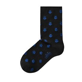 Bamboo socks with a loose top, sheep, black