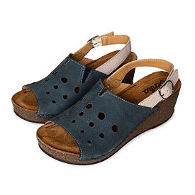 Women’s Valerie Leather Wedge Sandals Blue