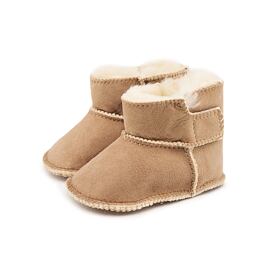 Children's Booties with Lambskin Fur Beige