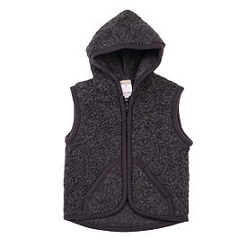 Kids’ Wool Hooded Vest Dark Grey