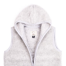 Hooded Wool Vest Light Grey