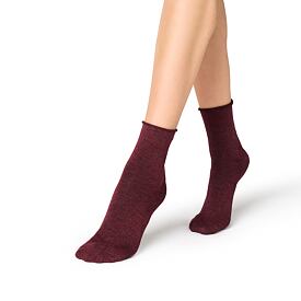 Cashmere socks with loose hem red