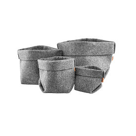 Felt Storage Basket Round Grey