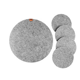 Set of Felt Coasters Grey