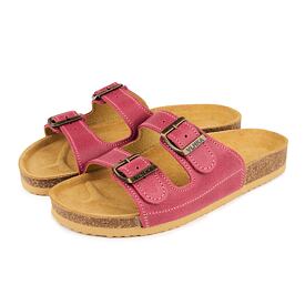 Women's anatomical cork slip-on shoes Linda dark pink