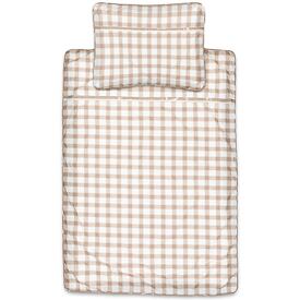 Cotton plaid bed linen beige