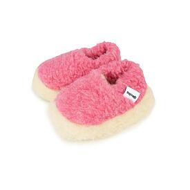 Children's low TV sheep wool slippers pink