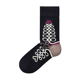 Merino Sheep Socks with a Folk Pattern Dark Blue