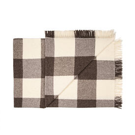 Wool Throw Brown Plaid