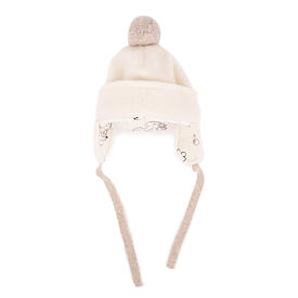 Kids’ Woolly Hat with Bobble White