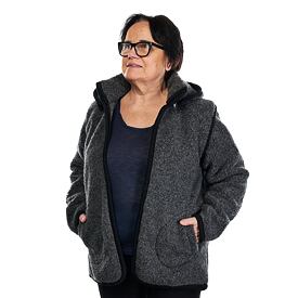 2-in-1 Wool Jacket Dark Grey