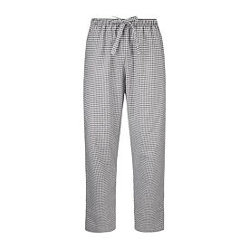 Men's flannel lounge pants with Merino wool, checkered black and white