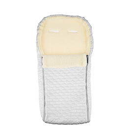 Baby footmuff with Merino wool white