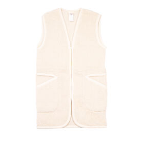 Extra Long Wool Vest Natural