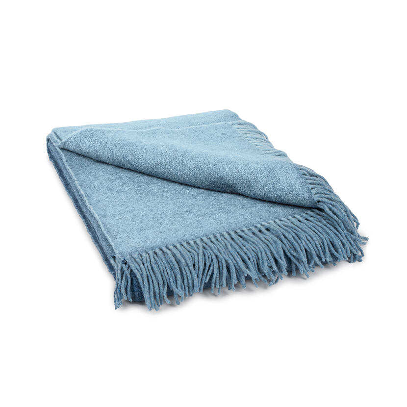 Woolen Reversible Merino Wrap with Cashmere Blue