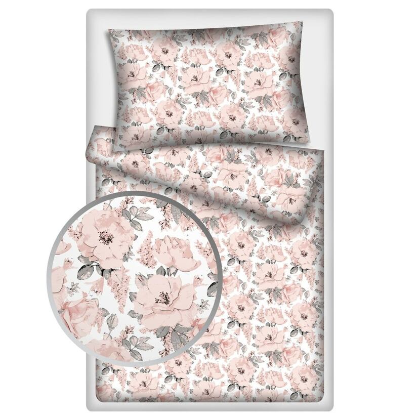 Flannel Bedding Flower Rose White