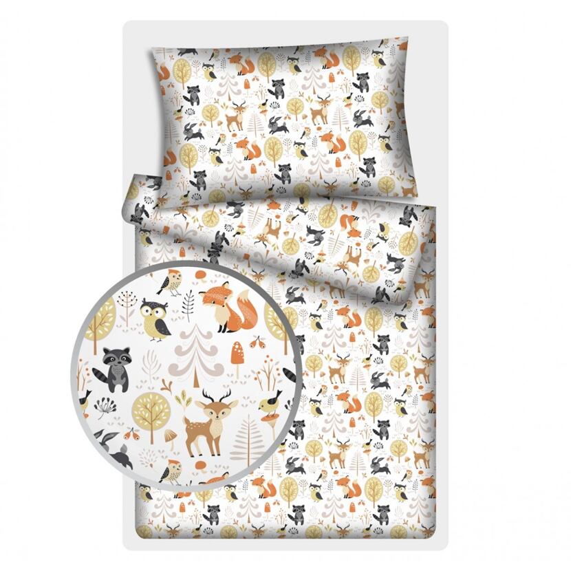 Children's Cotton Bedding Animals White