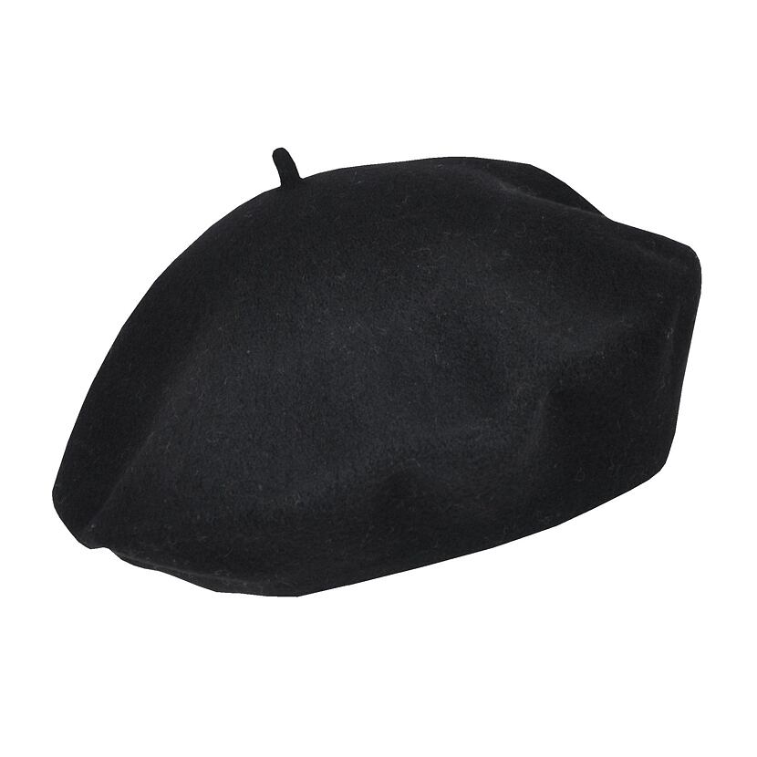 Merino Wool Beret Black