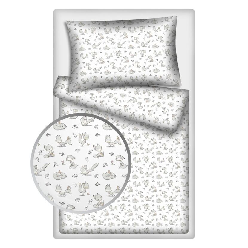 Children's Cotton Bedding Fox White