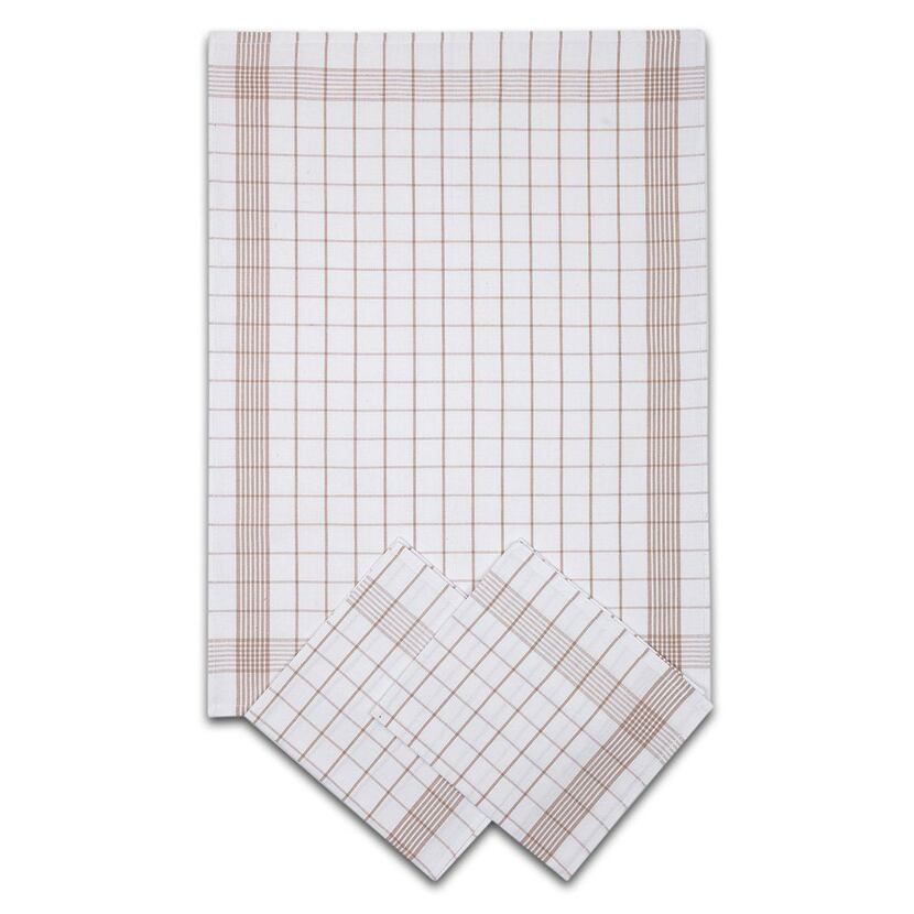 Kitchen Cotton Tea Towel Set of 3 Beige