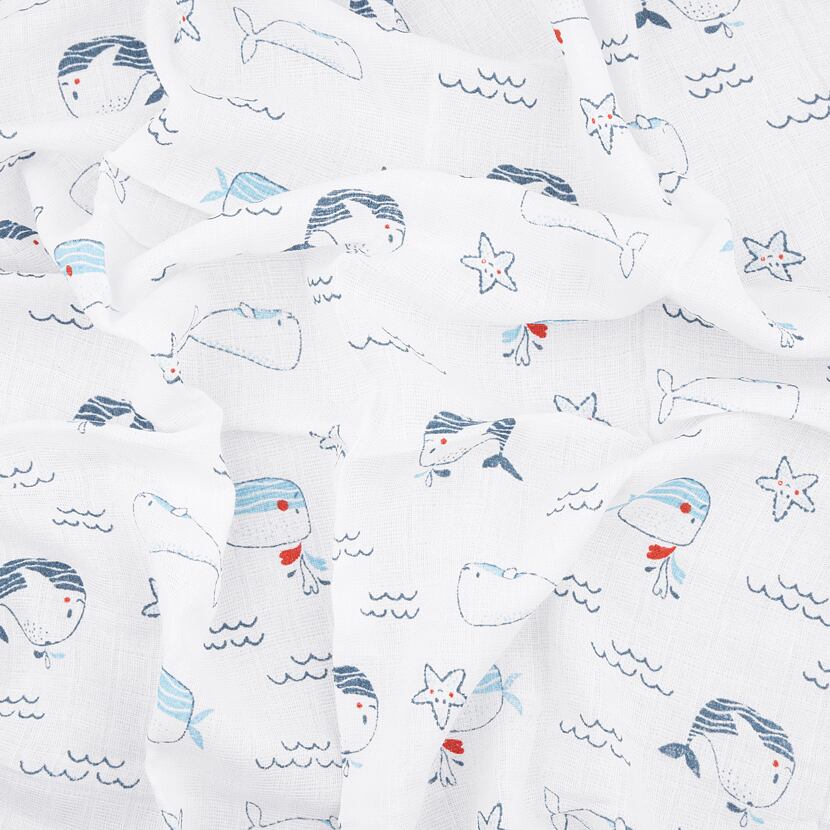 Baby Cotton swaddle blanket whale