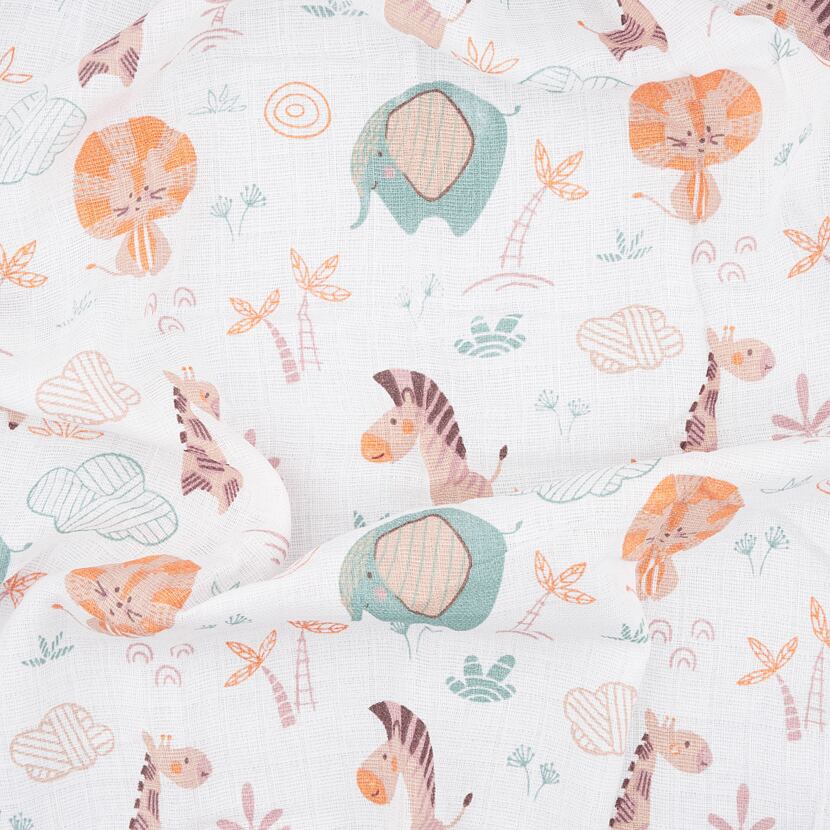 Baby Cotton swaddle blanket African animals