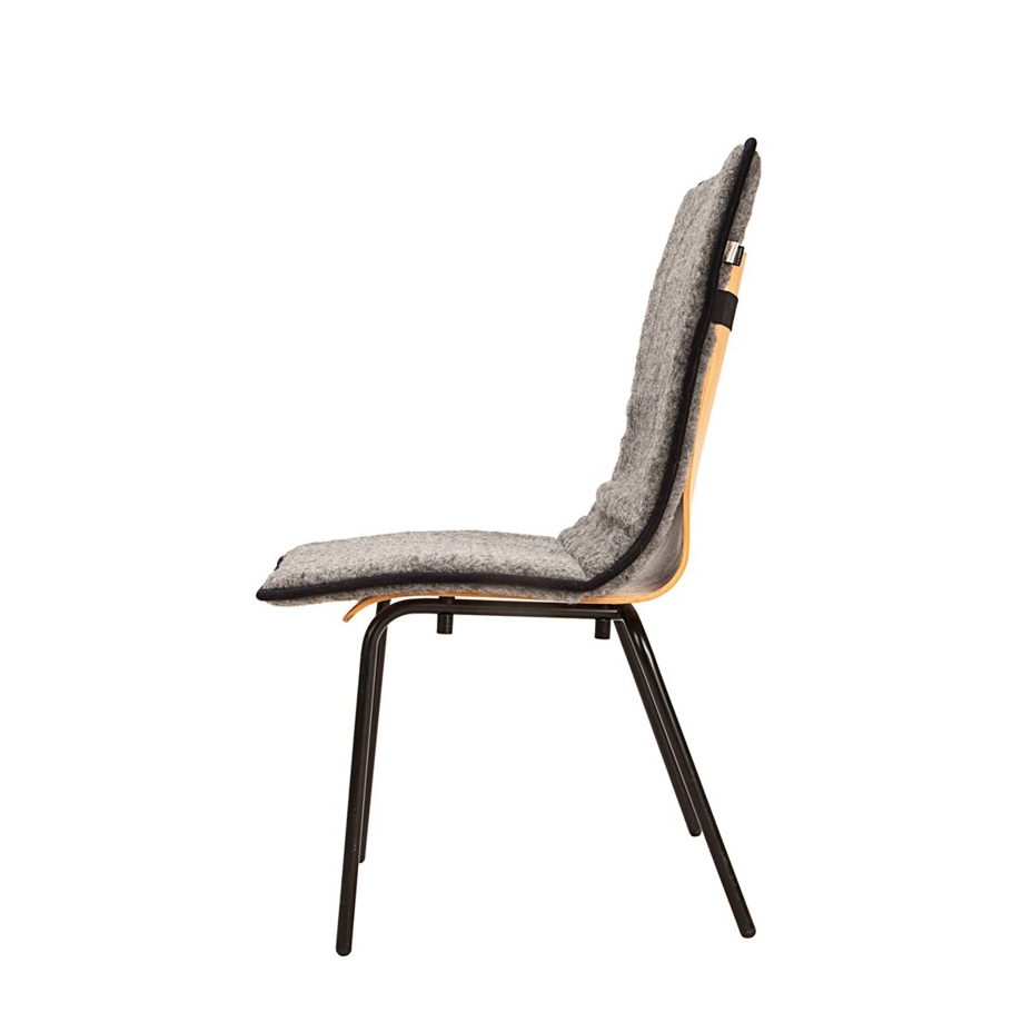 Wool Seat Pad with Back Dark Grey