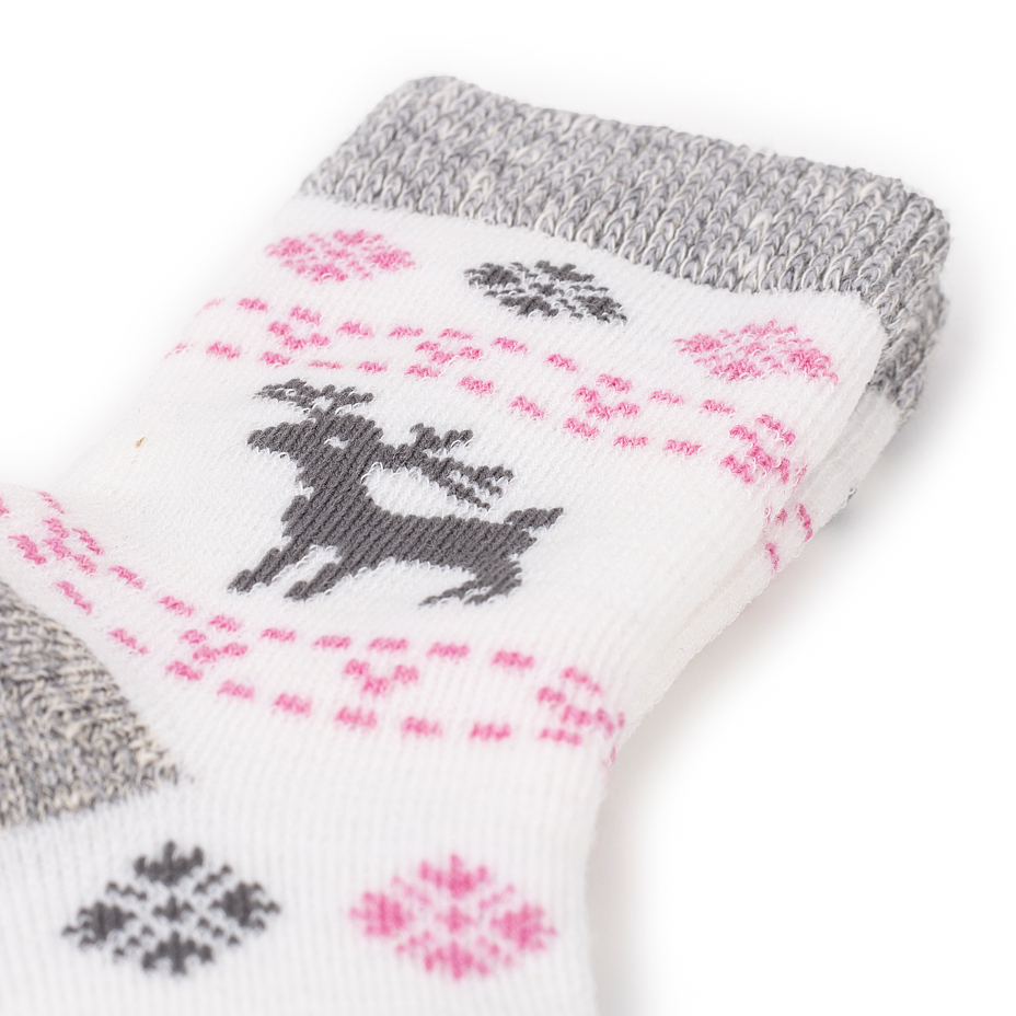 Kids’ Merino Wool Socks Pink Deer