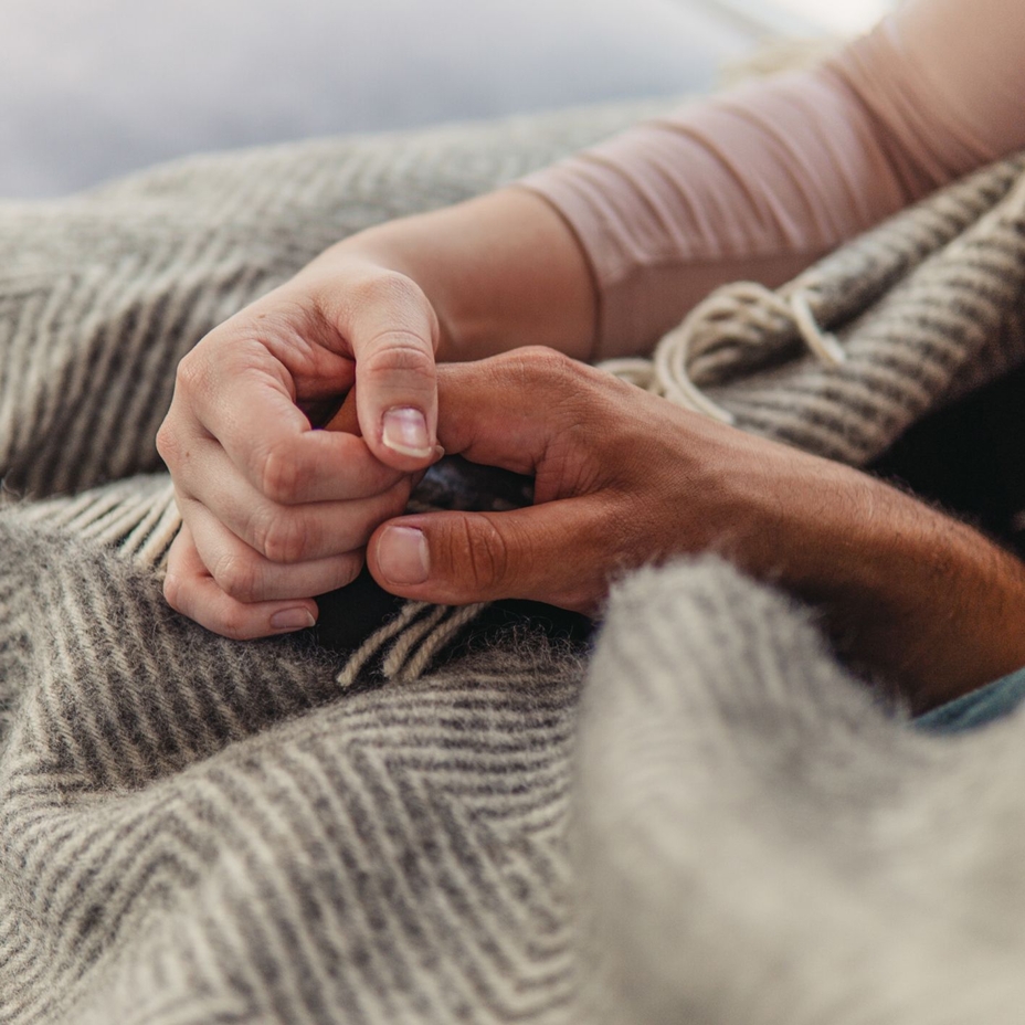 Wool Throw Diamond Black