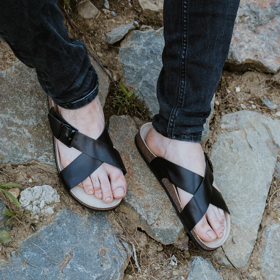 Men's anatomical cork slip-ons Martin Black