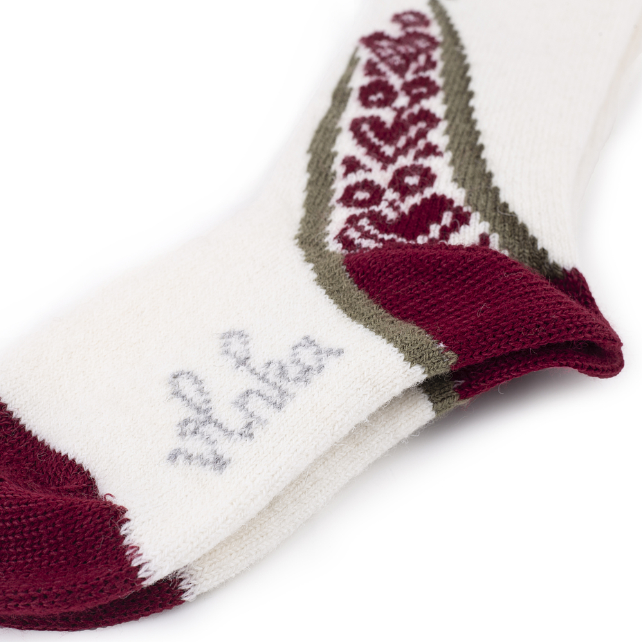 Kids’ Merino knee socks 'Folklore' Red