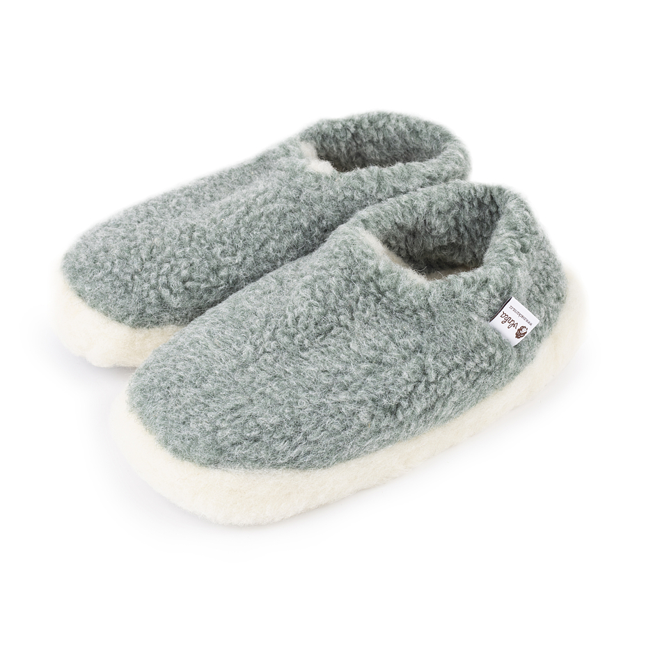 Wool ankle slipper boots Green