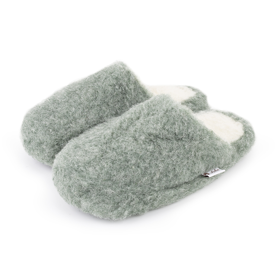 Wool TV slippers Green