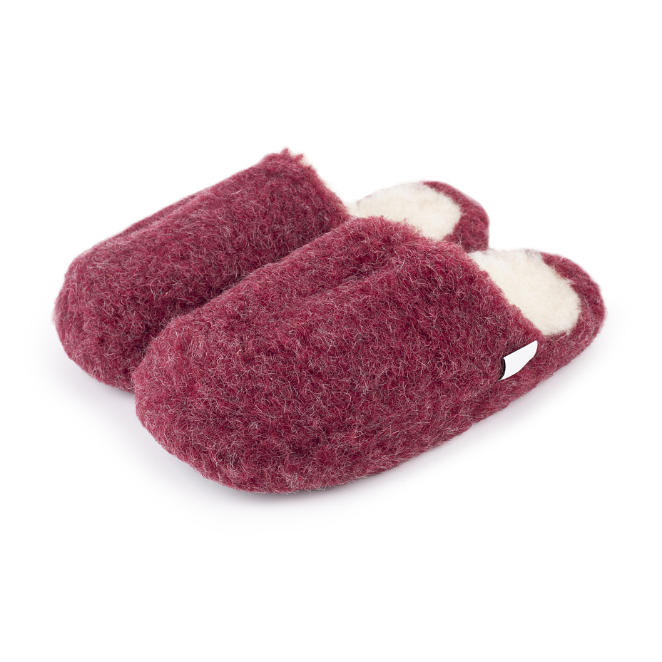 Wool TV slippers Red